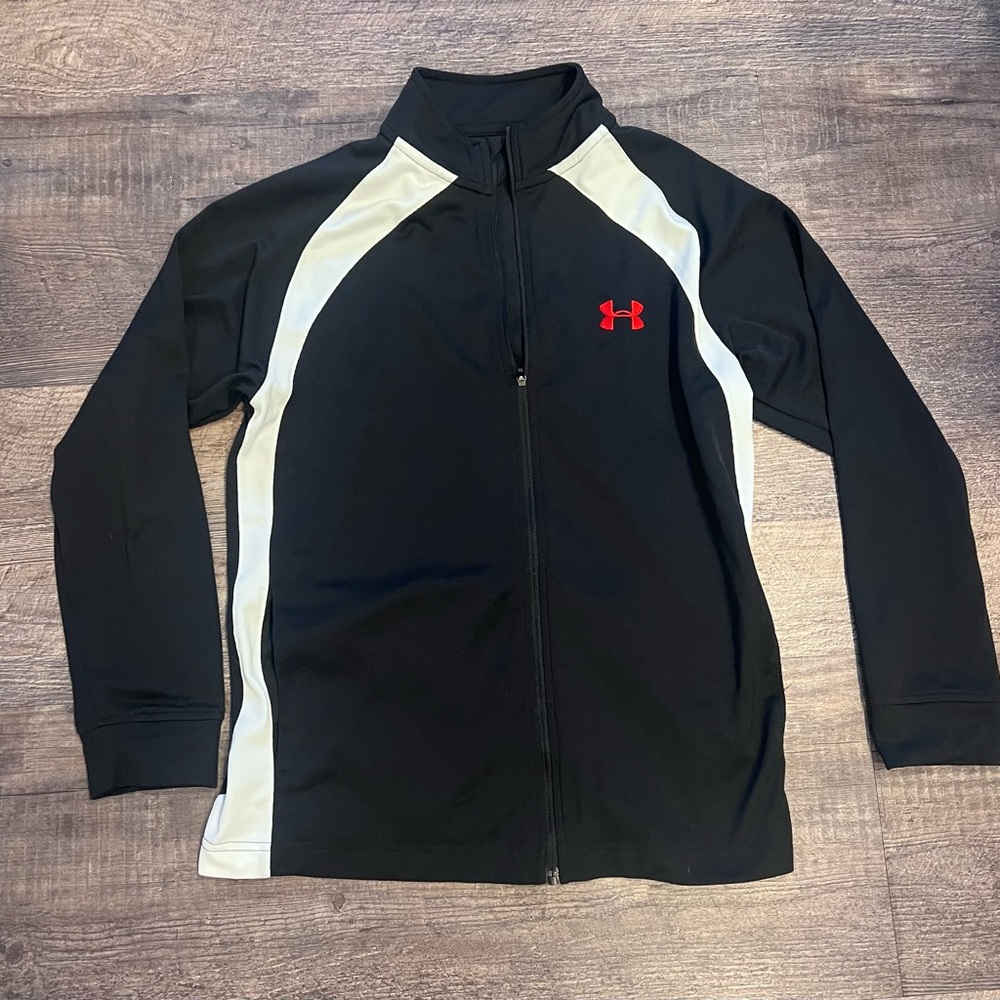 Under Armour Black lightweight Jacket with White and Red Accents